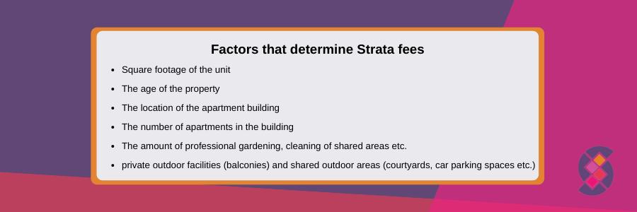 factors that determine strata fees